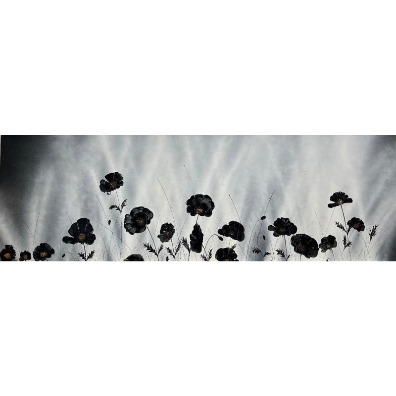 Painting Champ de coquelicots by Rey Julien | Painting Figurative Gold leaf