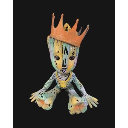 Sculpture Enjoy Groot King of Street par Shenoda | Sculpture Pop-art Graffiti, Résine