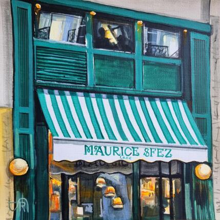 Peinture Maurice cafe par Rasa | Tableau Figuratif Acrylique Urbain