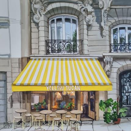 Peinture Yellow tucan. Paris par Rasa | Tableau Figuratif Acrylique Urbain