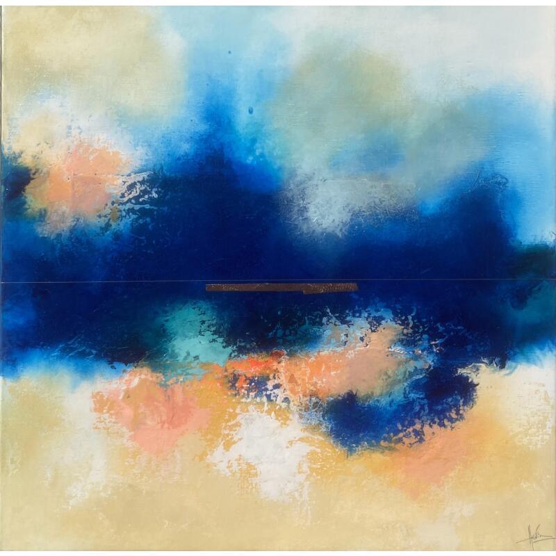 Painting Abstraction # 3608 by Hévin Christian | Painting Abstract Minimalist Oil Acrylic Pastel