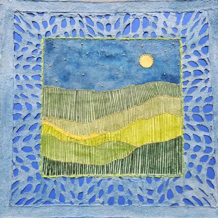 Painting The golden night by Vazquez Laila | Painting Figurative Textile, Watercolor Landscapes, Nature