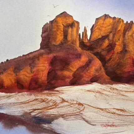 Painting Sedona 125 by Seruch Capouillez Isabelle | Painting Figurative Watercolor Pop icons, Urban