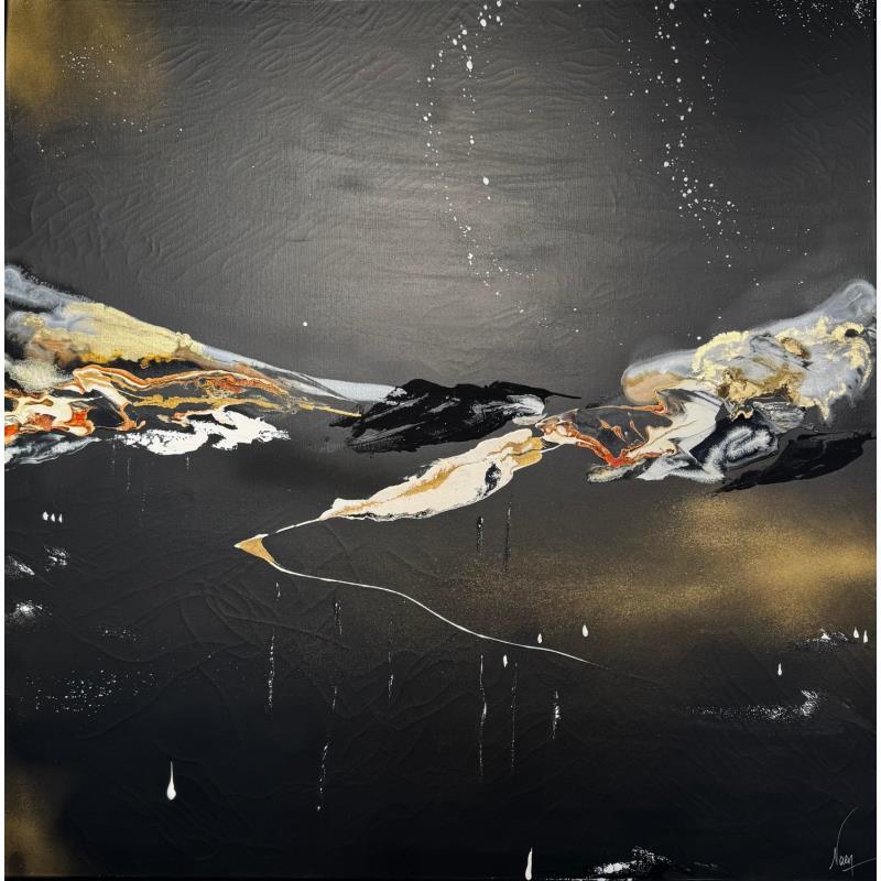 Gemälde Golden Black von Naen | Gemälde Abstrakt Acryl Tinte