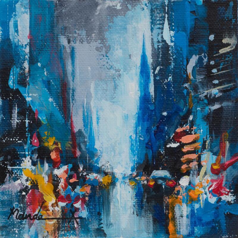 Painting A pause in Chaos by Mande | Painting Abstract Urban Acrylic