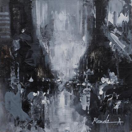 Painting Energy in Every Brick by Mande | Painting Impressionism Acrylic Black & White, Urban