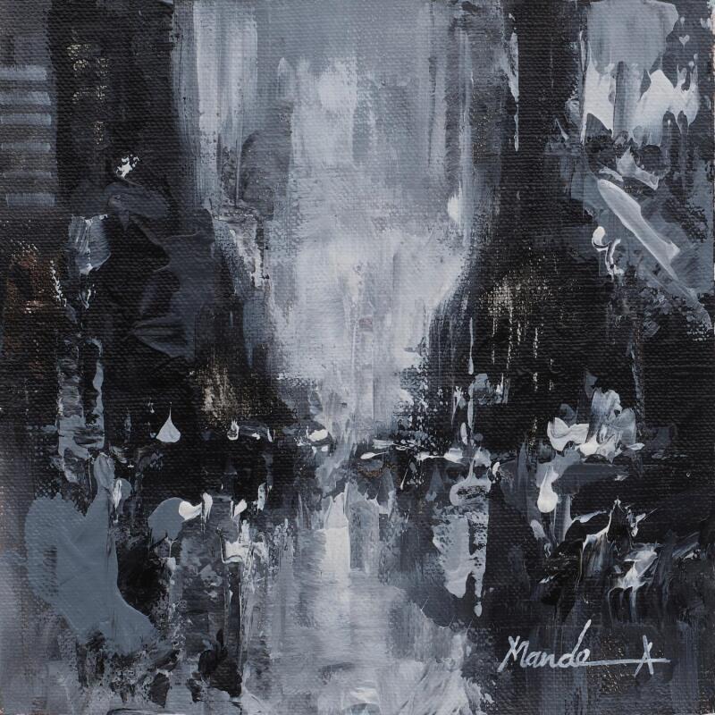 Painting Energy in Every Brick by Mande | Painting Impressionism Urban Black & White Acrylic