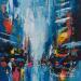 Painting Rainy Night by Mande | Painting Abstract Urban Acrylic