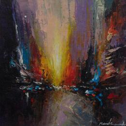 Peinture Bye-Bye Sun par Mande | Tableau Street Art Acrylique Architecture, Urbain