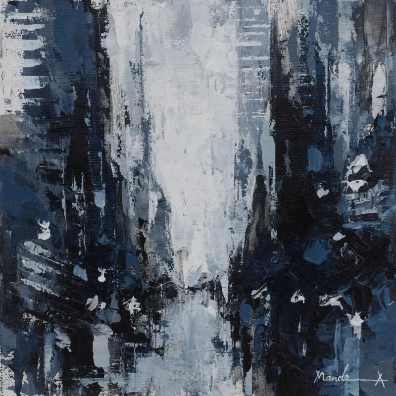 Peinture The klay Through par Mande | Tableau Abstrait Urbain Architecture Acrylique