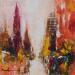 Painting The Street Remembers by Mande | Painting Abstract Urban Architecture Acrylic