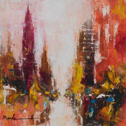 Painting The Street Remembers by Mande | Painting Abstract Acrylic Architecture, Urban