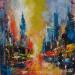Peinture Last sunset par Mande | Tableau Abstrait Urbain Architecture Acrylique