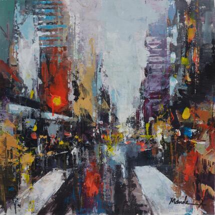 Painting Gravity of the Street by Mande | Painting Abstract Acrylic Architecture, Urban