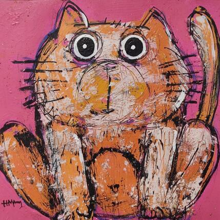 Peinture Tout rond ! par Maury Hervé | Tableau Art Singulier Acrylique, Encre, Pigments, Sable Animaux