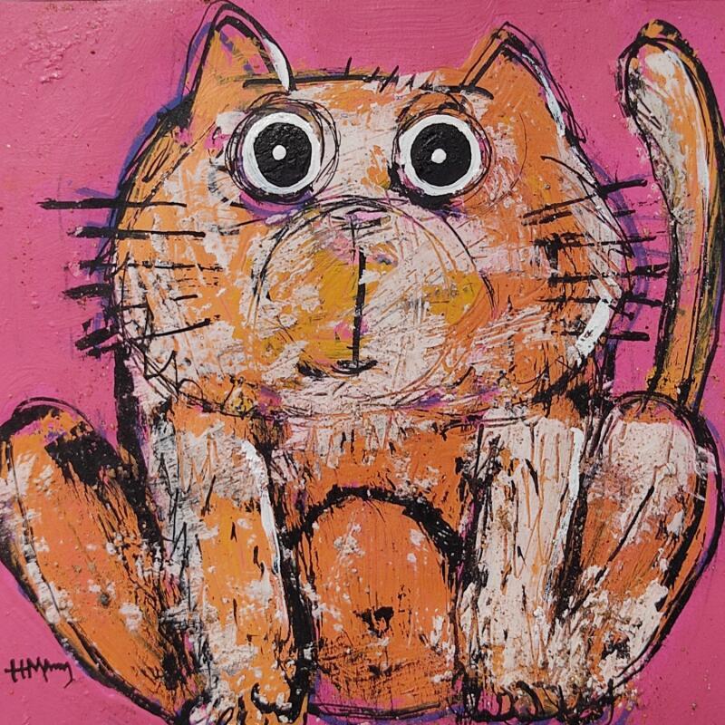 Peinture Tout rond ! par Maury Hervé | Tableau Art Singulier Animaux Acrylique Encre Sable Pigments