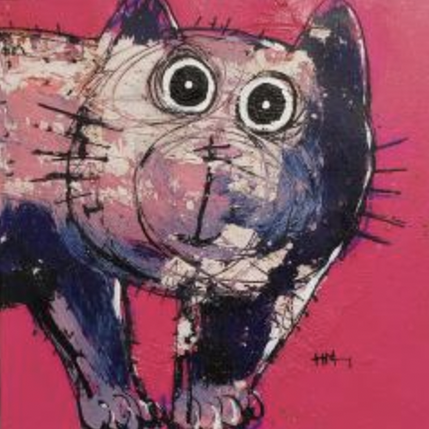 Painting Houpla !!! by Maury Hervé | Painting Raw art Acrylic, Ink, Pigments, Sand Animals, Pop icons