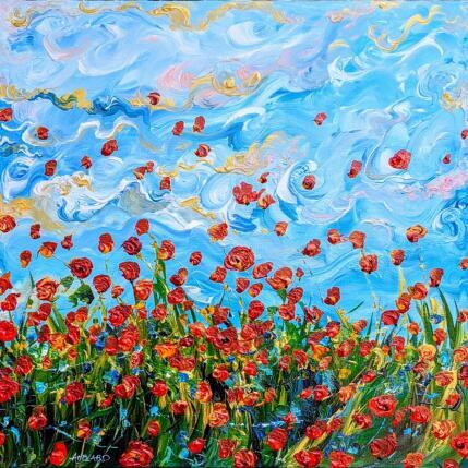 Peinture Joyeuse danse de coquelicots par Amblard Florence | Tableau Impressionnisme Acrylique Nature