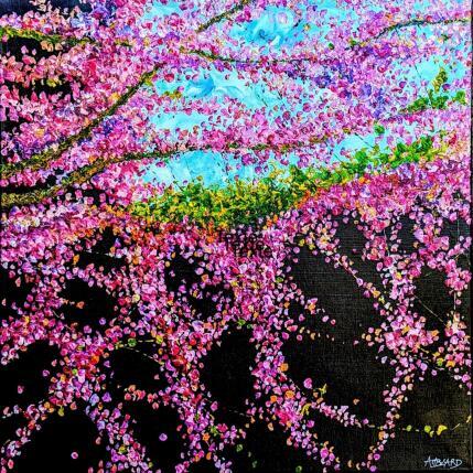 Peinture Petites fleurs de cerisier par Amblard Florence | Tableau Impressionnisme Acrylique Nature
