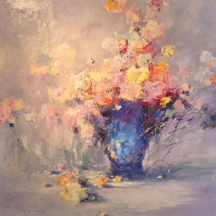 Peinture Dream of rose petals par Petras Ivica | Tableau Figuratif Huile Paysages