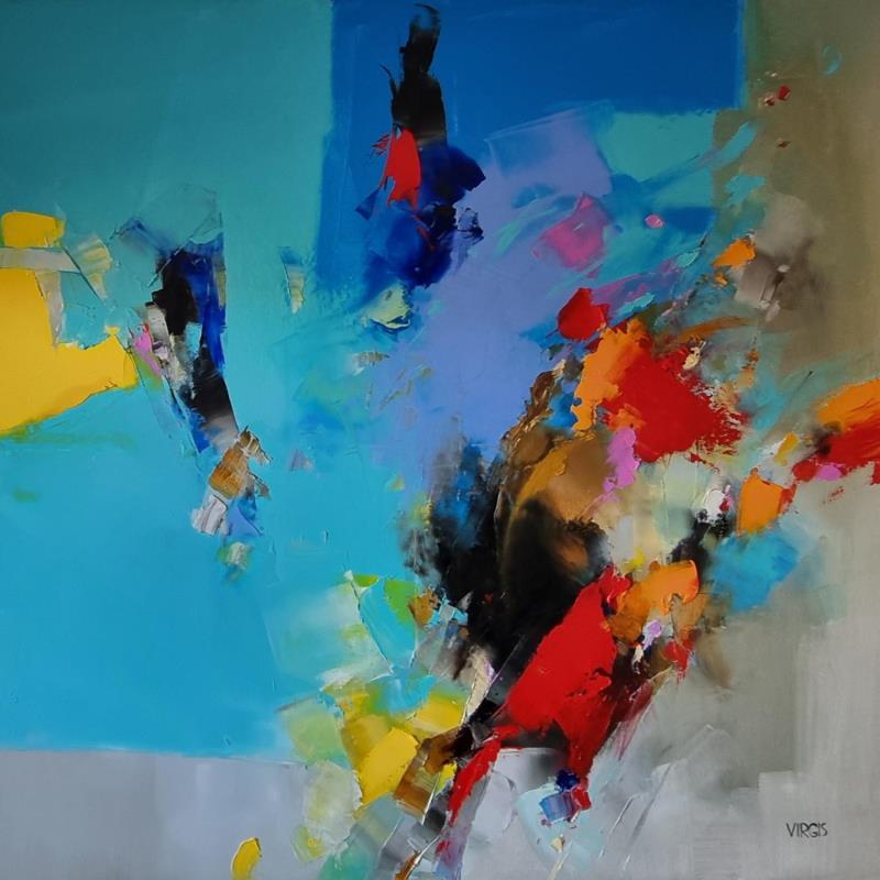 Peinture Wind spring par Virgis | Tableau Abstrait Minimaliste Huile