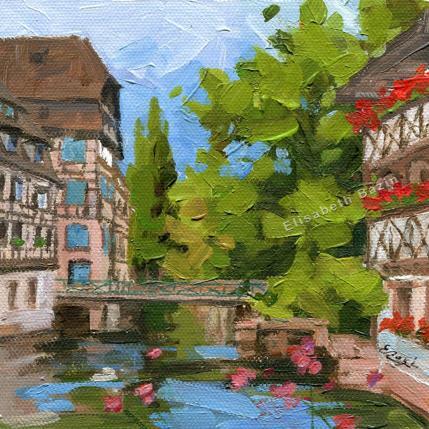 Pintura Maisons à colombages à Strasbourg por Elisabeth Bazin | Pintura Figurativo Acrílico Urbano