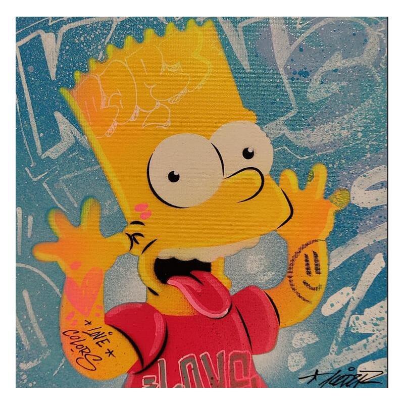 Painting Bart by Lemoine Mael | Painting Pop-art Pop icons Graffiti Acrylic