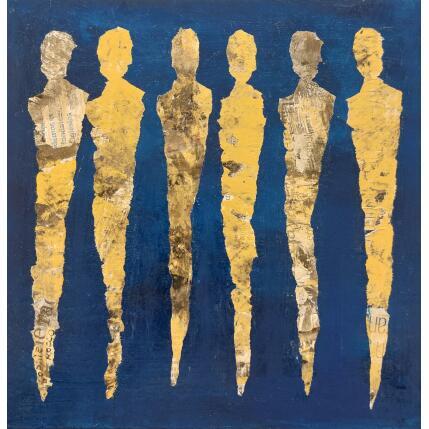 Peinture les fondateur par Rocco Sophie | Tableau Art Singulier Acrylique, Collage, Sable