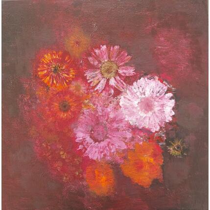 Painting Bouquet de joie de feu by Rocco Sophie | Painting Raw art Acrylic, Gluing, Sand