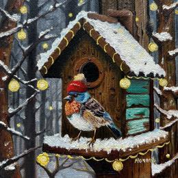 Gemälde C'est l'hiver von Moraru Vadim  | Gemälde Realismus Öl Natur, Tiere