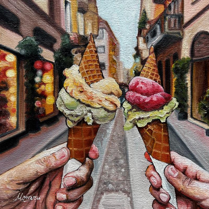 Painting Sortie chez le glacier by Moraru Vadim  | Painting Realism Urban Life style Oil