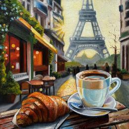 Gemälde Matin parisien von Moraru Vadim  | Gemälde Realismus Öl Alltagsszenen, Urban