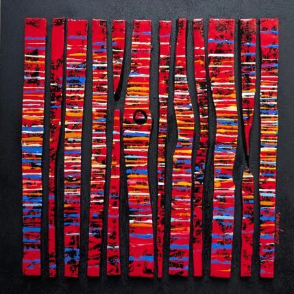 Painting Bc12 fine rouge bleu orange by Langeron Luc | Painting Subject matter Acrylic, Resin, Wood