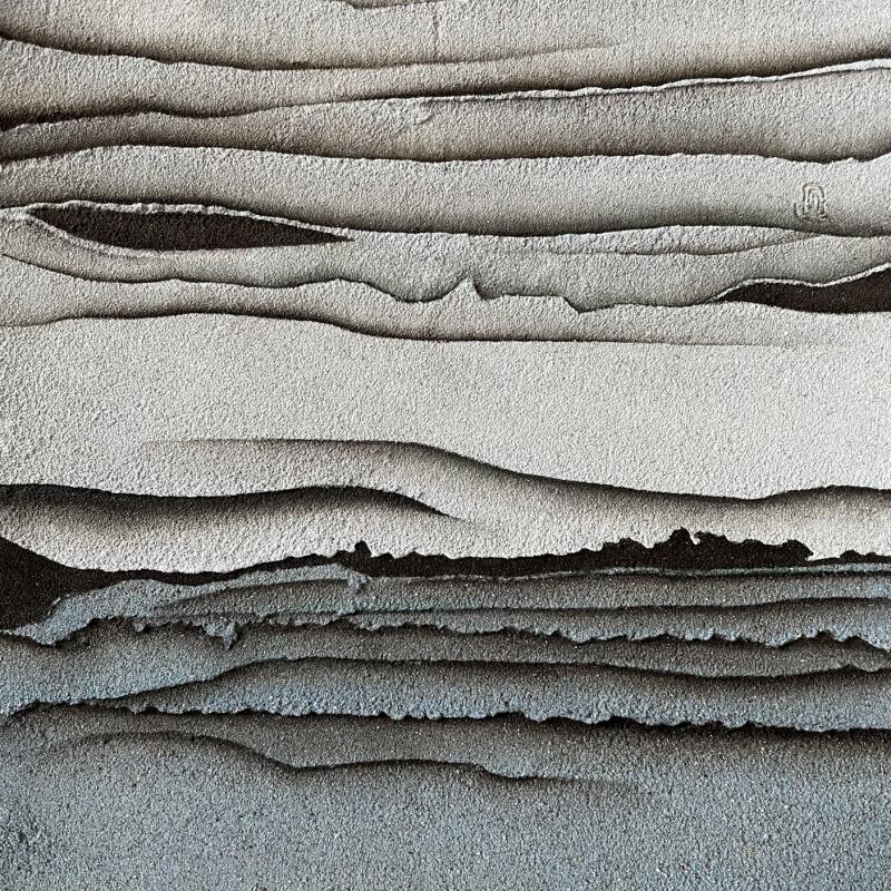 Painting Carré Bleuté 2 by CMalou | Painting Subject matter Minimalist Sand