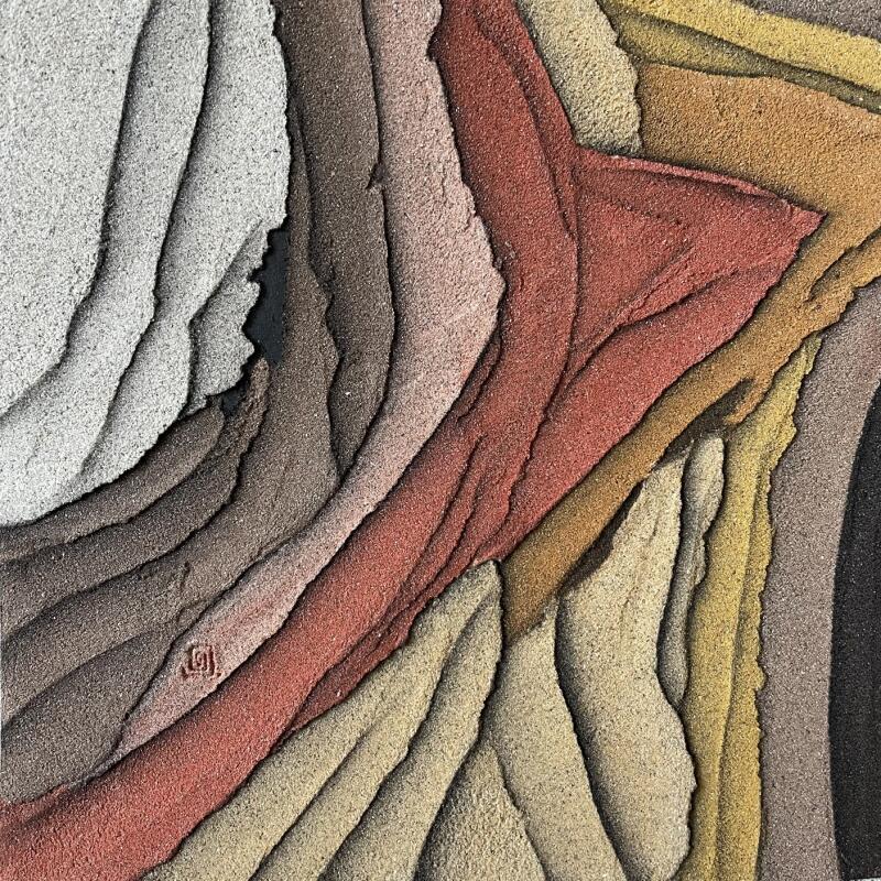 Painting Carré d'Ocres 2 by CMalou | Painting Subject matter Minimalist Sand