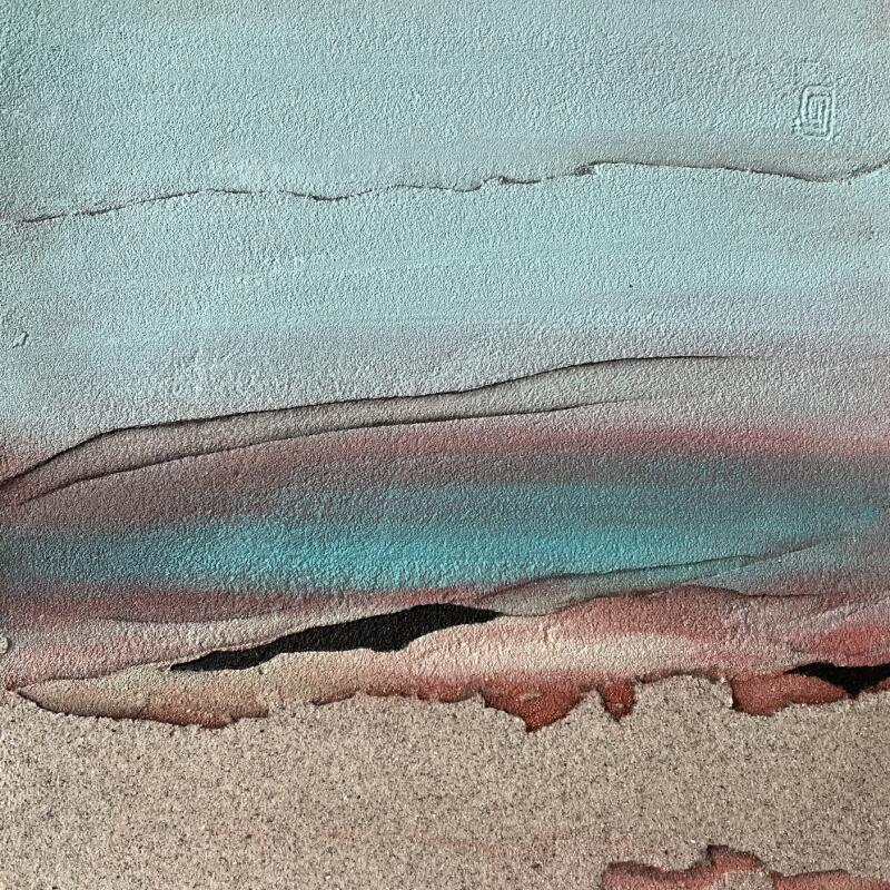 Painting Carré Ensablé 4 by CMalou | Painting Subject matter Minimalist Sand