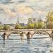 Peinture Panorama de Paris par Lallemand Yves | Tableau Figuratif Urbain Acrylique