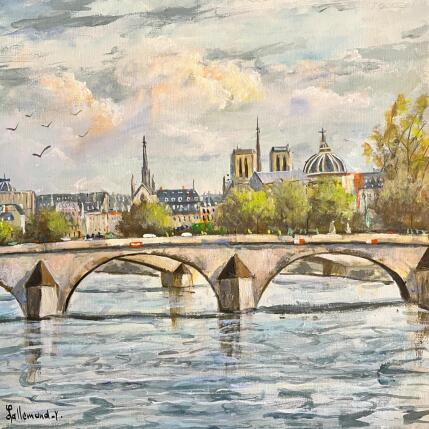 Peinture Panorama de Paris par Lallemand Yves | Tableau Figuratif Acrylique Urbain