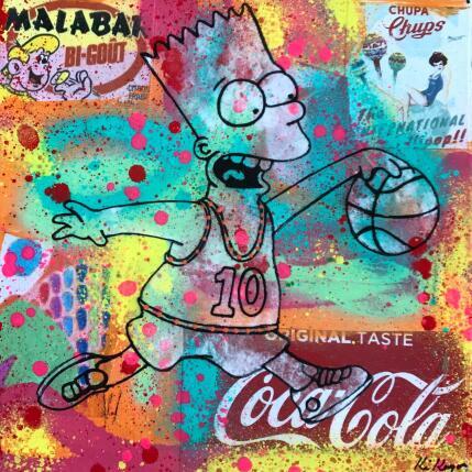 Peinture Bart basket ball par Kikayou | Tableau Pop-art Acrylique, Collage, Graffiti Icones Pop