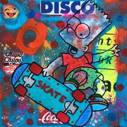 Peinture Bart skate par Kikayou | Tableau Pop-art Acrylique, Collage, Graffiti Icones Pop