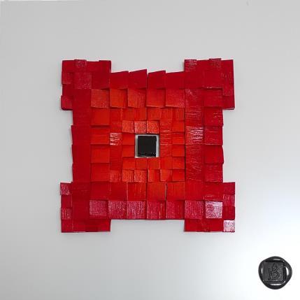 Peinture Papagaye par Bauquel Véronique | Tableau Abstrait Acrylique, Bois, Collage Minimaliste