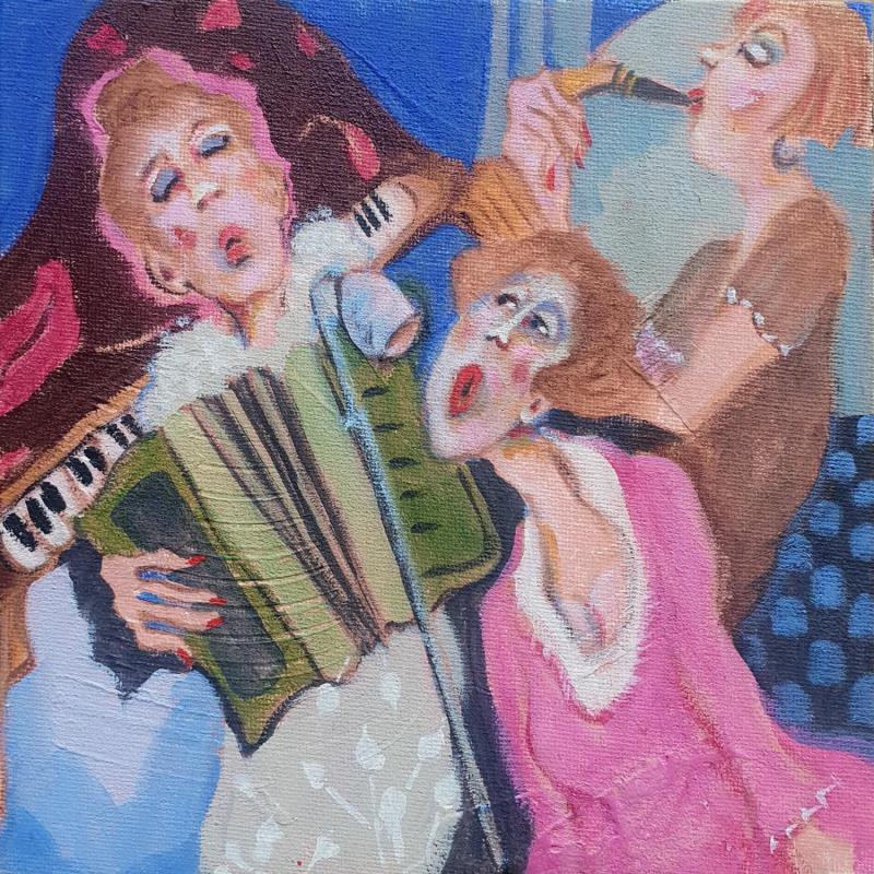 Peinture We love blue and blues.  par Garilli Nicole | Tableau Figuratif Scènes de vie Acrylique