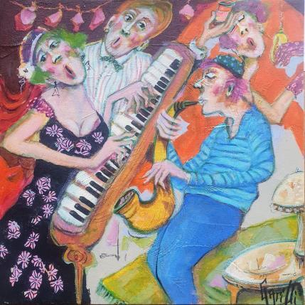 Gemälde Le swing de l'amitié  von Garilli Nicole | Gemälde Figurativ Acryl Alltagsszenen