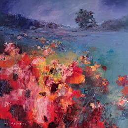 Painting Red Dance by Petras Ivica | Painting Impressionism Oil Landscapes