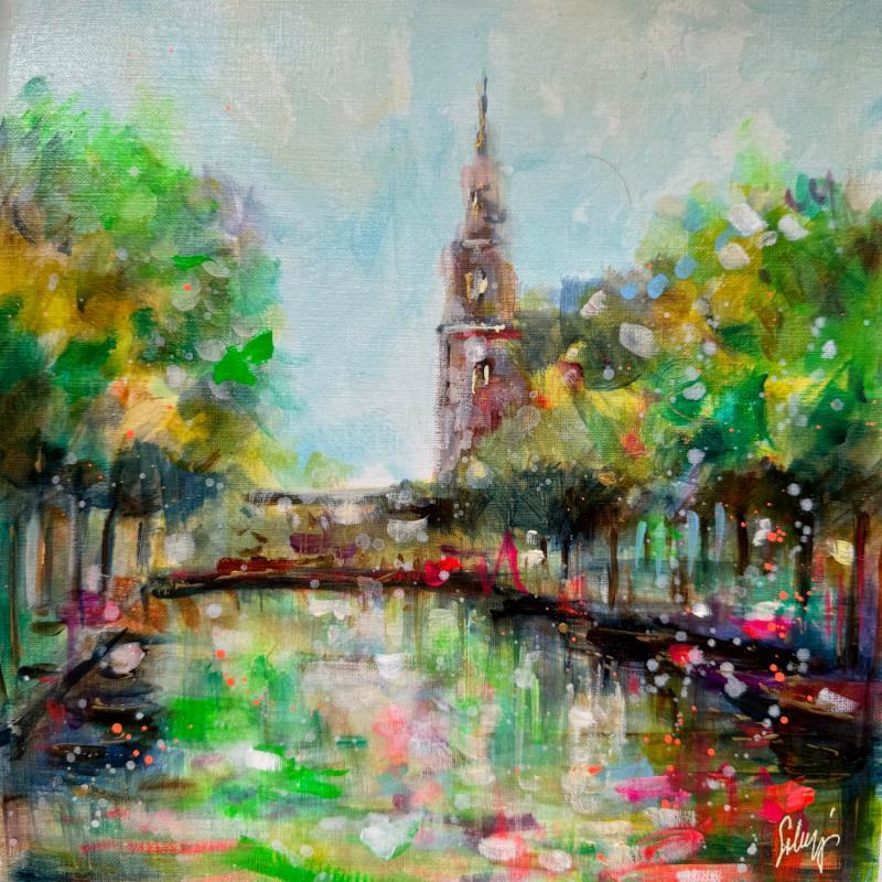 Painting Hello Amsterdam by Solveiga | Painting Acrylic