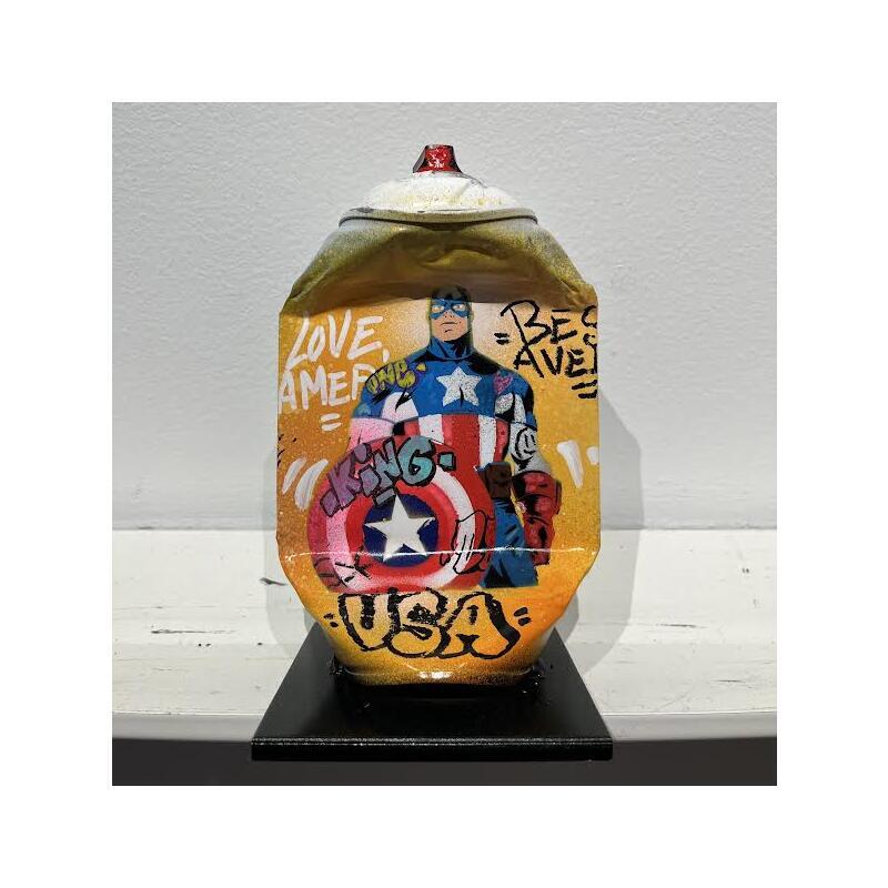 Sculpture Love USA par Lemoine Mael | Sculpture Pop-art Icones Pop Graffiti Acrylique