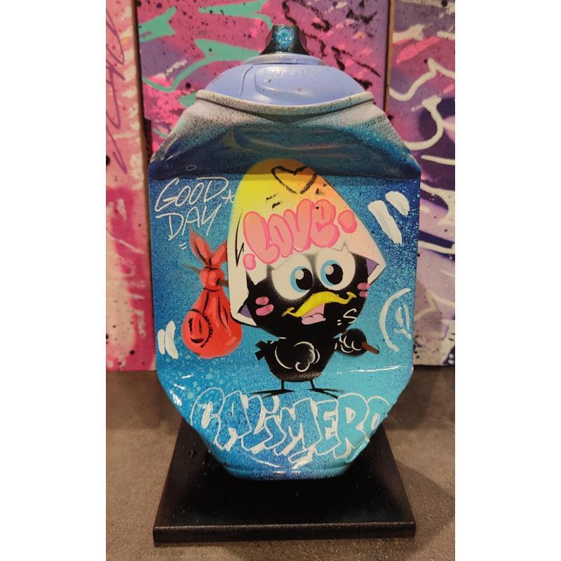 Sculpture Calimero par Lemoine Mael | Sculpture Pop-art Icones Pop Graffiti Acrylique