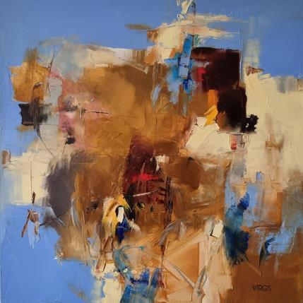 Peinture Seaside spring par Virgis | Tableau Abstrait Huile Minimaliste