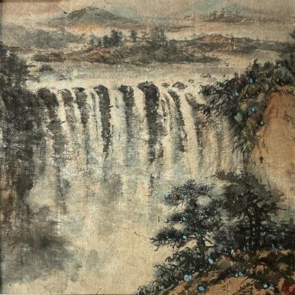 Peinture Waterfall I par Yu Huan Huan | Tableau Figuratif Aquarelle, Encre Paysages