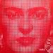 Peinture Frida Rouge regard par Wawapod | Tableau Pop-art Icones Pop Graffiti Acrylique